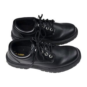 TredSafe Mens Black Leather‎ Lace Up Oil Slip Resistant Work Shoes Size 9.5